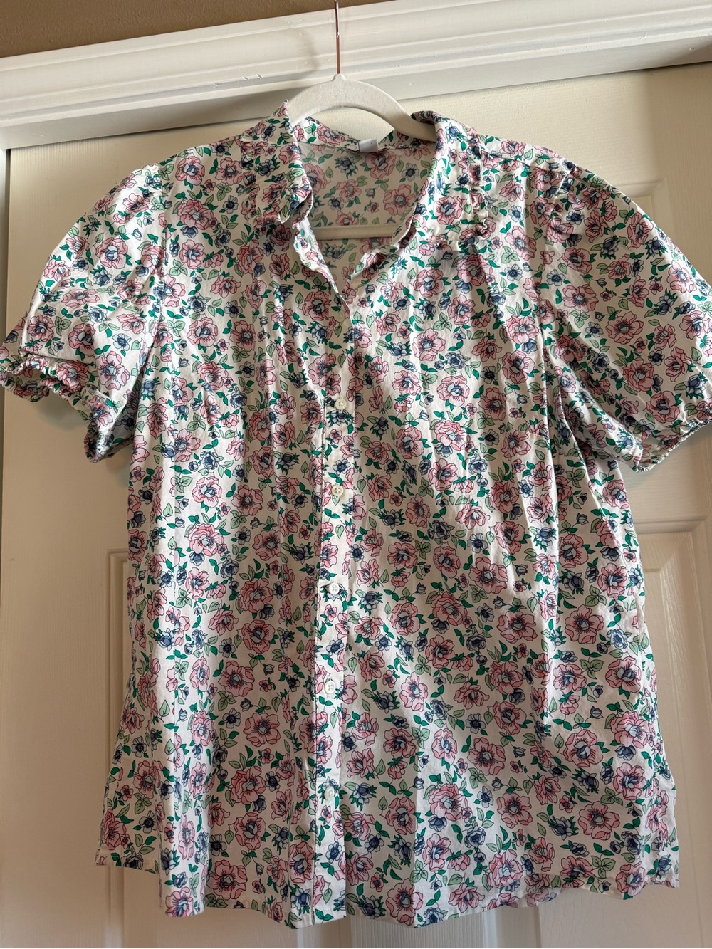 J Crew Factory Floral Button-Up Blouse